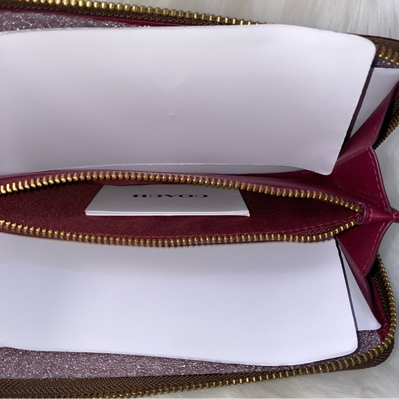 Coach Accordion Zip Wallet In Colorblock Signature Canvas New - Picture 11 of 13